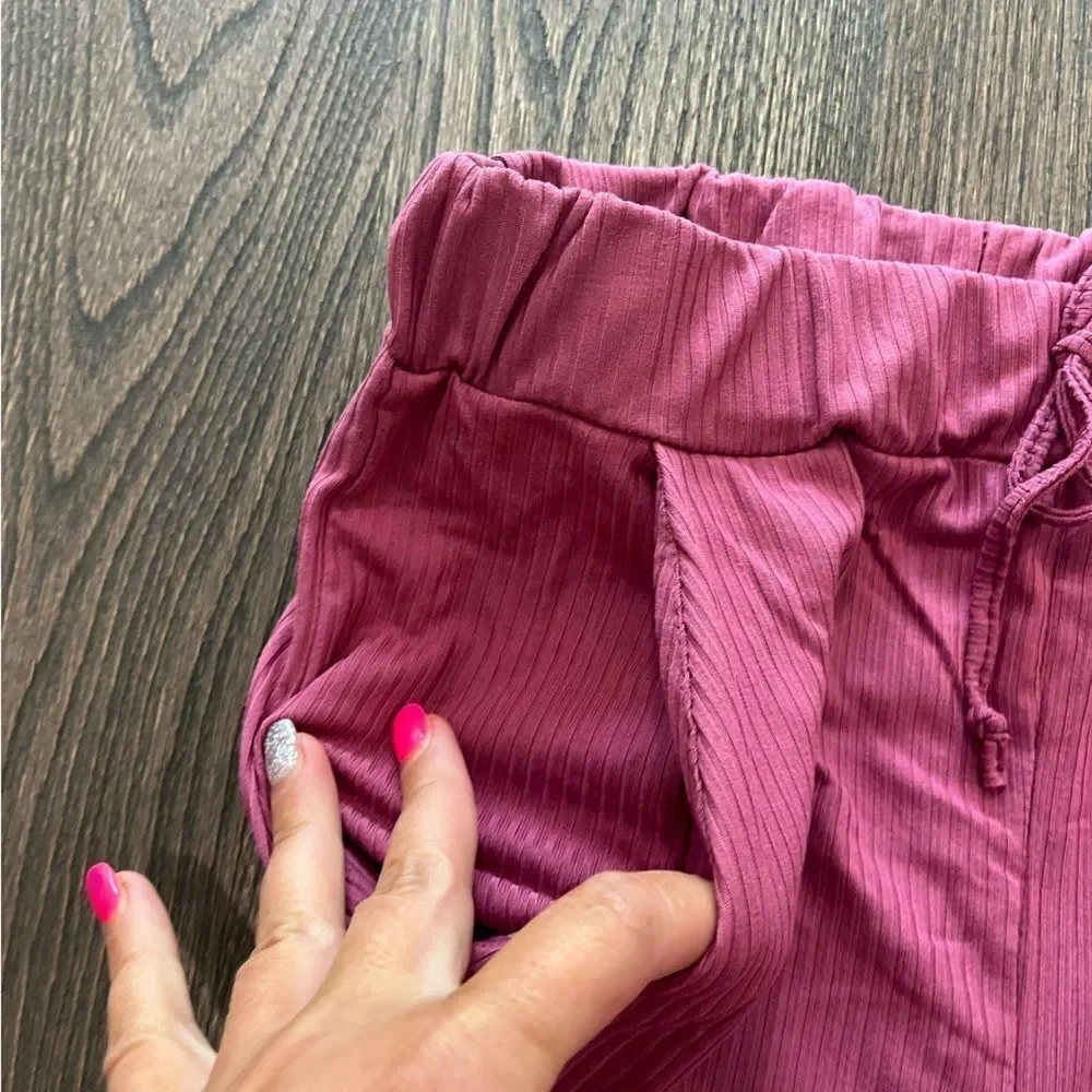 NWOT Sophia and Lilly Ribbed Comfy Pink Joggers Size 10/12